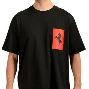 Scuderia Ferrari Men's Black "Label Pocket" Short Sleeve T-Shirt